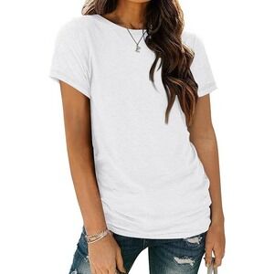 NEW Women's AutoMet Ruffle T-shirt Size‎ S -White (5616)